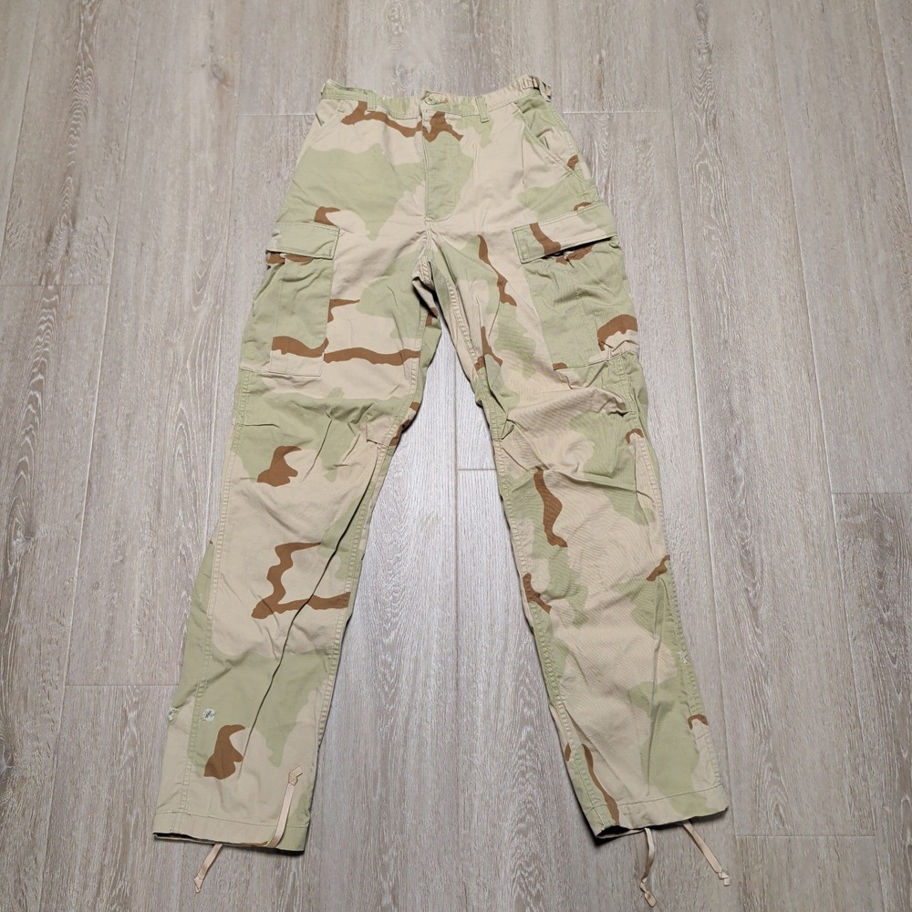 Vintage US Military Tan Desert Camo BDU Cargo Pants Small X-Long 27-31x33